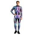 thumbnail image 5 of HOWPAY Adult Halloween Costumes Skull Print Bodysuit Spooky Cosplay Outfit Full Body Skeleton Jumpsuit For Men Women Halloween Masquerade Party Halloween Costumes XXXL, 5 of 5