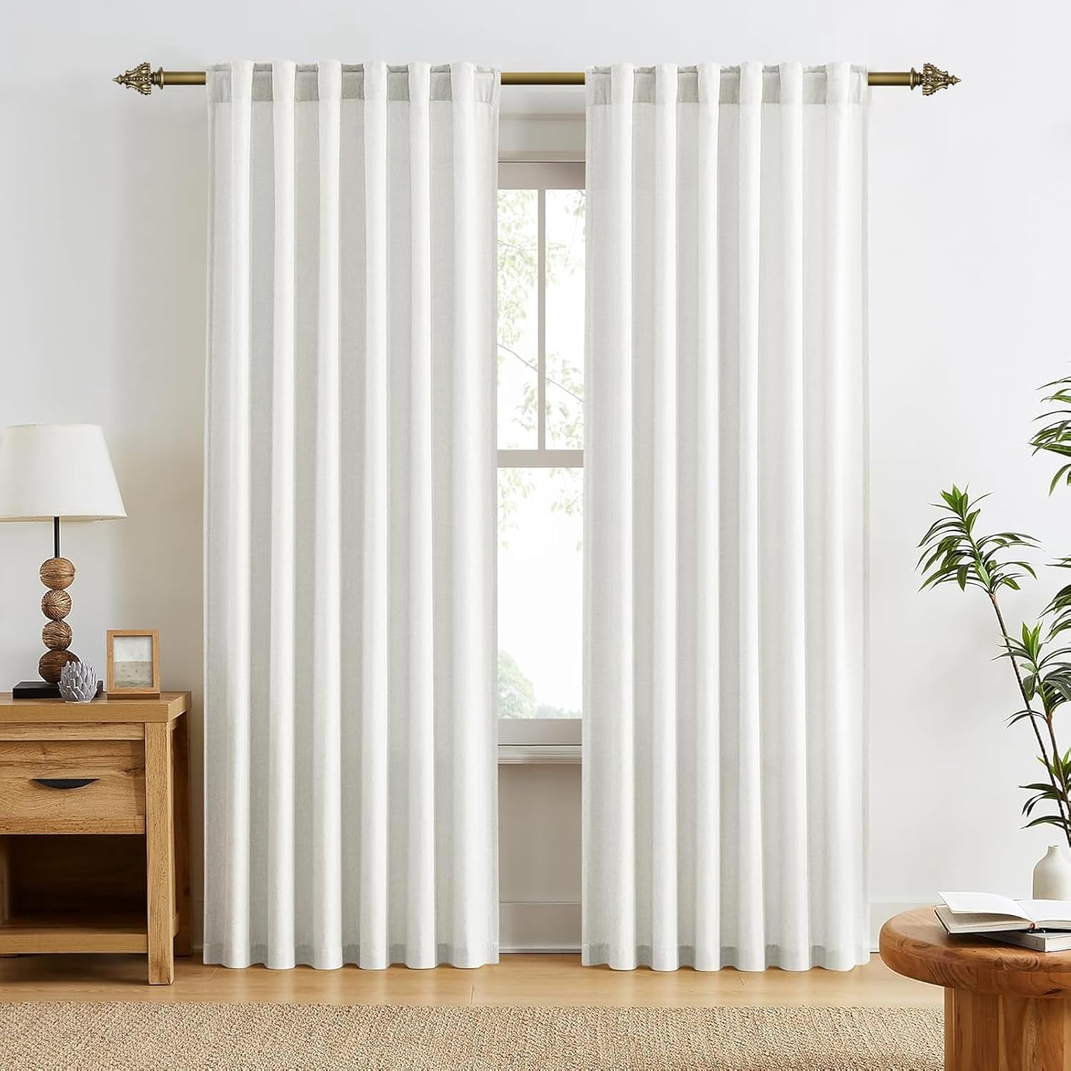 Urbanest Adjustable Single Curtain Rod Set Regale Finials – 1 - Inch Diameter, With Renaissance Gold Rod, 84–120 Inches