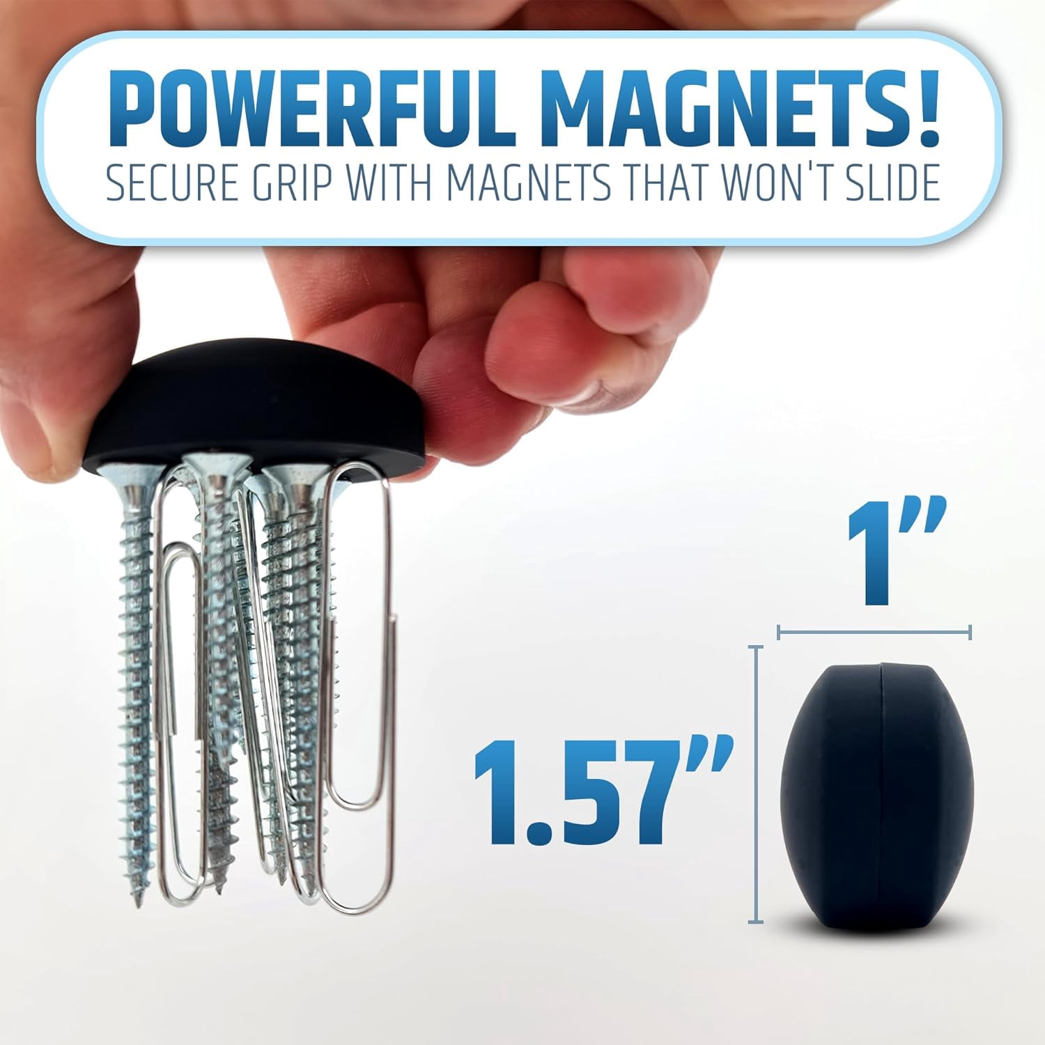 HMMAGNETS Magnetic Shower Curtain Weights with Rustproof Silicone Wrap, Black, 4 Pairs