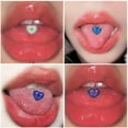 thumbnail image 4 of HOOUN Women LIP Rings Heart Tongue Ring Tongue Barbell Piercing Tongue Body Piercing-White, 4 of 9