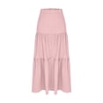 thumbnail image 3 of Women's A Line Midi Skirt Casual Summer Solid Color Soft Polyester Skirt for Travel Daily Wear Comfortable Knee Length 200g, 3 of 4