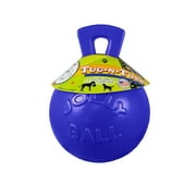 Jolly Pets Tug-N-Toss Ball with Handle Blue 8 inch Rubber Chew Toy for Dogs