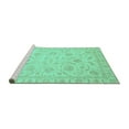 thumbnail image 2 of Ahgly Company Machine Washable Indoor Rectangle Oriental Turquoise Blue Traditional Area Rugs, 8' x 12', 2 of 4