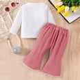 thumbnail image 5 of TOWED22 Toddler Infant Baby Girl Fall Winter Clothing Set 2 Piece Outfits Long Sleeve Crewneck Tee and Pants Soft for School(Pink,2-3 Y), 5 of 5