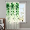 thumbnail image 4 of Spring Green Leaves Sheer Curtains 96 Inches Long, Watercolor Vintage Vines Botanical Light Filering Curtains, Privacy Drapes Simi Floor to Veiling Curtain for Living Room Large Window Treatment, 4 of 9
