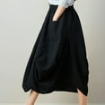 thumbnail image 5 of Women's Linen Boho Hippie Skirt with Pockets Long Length Bohemian Organic Cotton Gypsy Loose Yoga Midi Skirts, 5 of 5