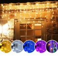 thumbnail image 2 of Guirnalda de luces LED de 5 m con forma de carámbano para Navidad, guirnalda de luces de hadas con caída de 0,4 a 0,6 m, iluminación decorativa para exteriores, jardín y calle, 2 of 4