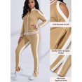 thumbnail image 3 of Women's 2 Piece Tracksuit Set Sexy Cold Shoulder Full Zip Jacket and Split Hem Jogger Pants Outfits S-2XL, 3 of 8