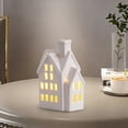 thumbnail image 6 of Ceramic LED Lighted House Figurines, Tabletop Village Decor for Party & Celebration Scene Props, Desktop Ornaments, 6 of 8