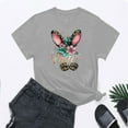 thumbnail image 2 of VBTAPA Easter Day Shirts Womens Bunny Eggs Printed T-Shirt Short Sleeve Crewneck Graphic Tee Tops Gifts for Teen Girls Prime Sales Today Gray XXXL, 2 of 6