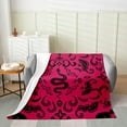 thumbnail image 2 of Boho Snake Fleece Blanket Hippie Halloween Gothic Throw Blanket 40x50 for Couch Bed Sofa Retro Hot Pink Black Baroque Damask Floral Fuzzy Blanket Goth Reptile Animal Bed Blanket, 2 of 6