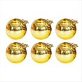 thumbnail image 1 of 6 Bolas de Navidad de 8 cm, Luces Decorativas para Árbol de Navidad, Colgantes para Ventana, Techo, Compras, Color Dorado, 1 of 6