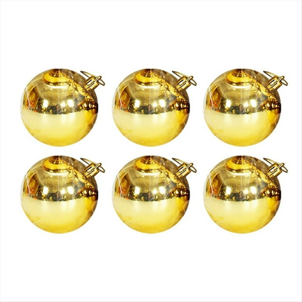 6 Bolas de Navidad de 8 cm, Luces Decorativas para Árbol de Navidad, Colgantes para Ventana, Techo, Compras, Color Dorado