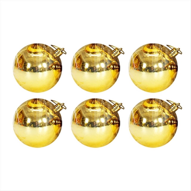 6 Bolas de Navidad de 8 cm, Luces Decorativas para Árbol de Navidad, Colgantes para Ventana, Techo, Compras, Color Dorado