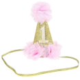 thumbnail image 2 of Adorable Pink Cone Headband Crown Accessory For Girls Birthday Party 1Pcs, 2 of 4