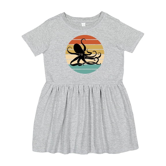 Inktastic Octopus Vintage Sunset Girls Toddler Dress
