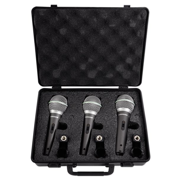 SAMSON Q6 3Pack Handheld Microphones+Mic Clips For Church Sound