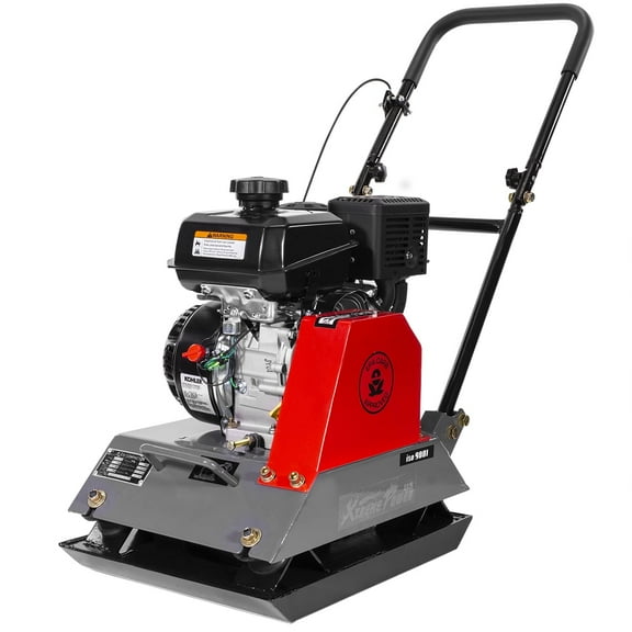XtremepowerUS 6HP Plate Compactor Gas Powered Vibration Compaction Force Equipment w/ Handle