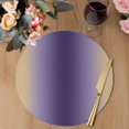thumbnail image 3 of Purple Yellow Ombre Round 15 Inch Placemats Set of 8, Farmhouse Modern Gradient Art HeatResistant Non Slip Place Mats for Dining Table, Wipeable Braided Kitchen Table Mats for Housewarming, 3 of 9