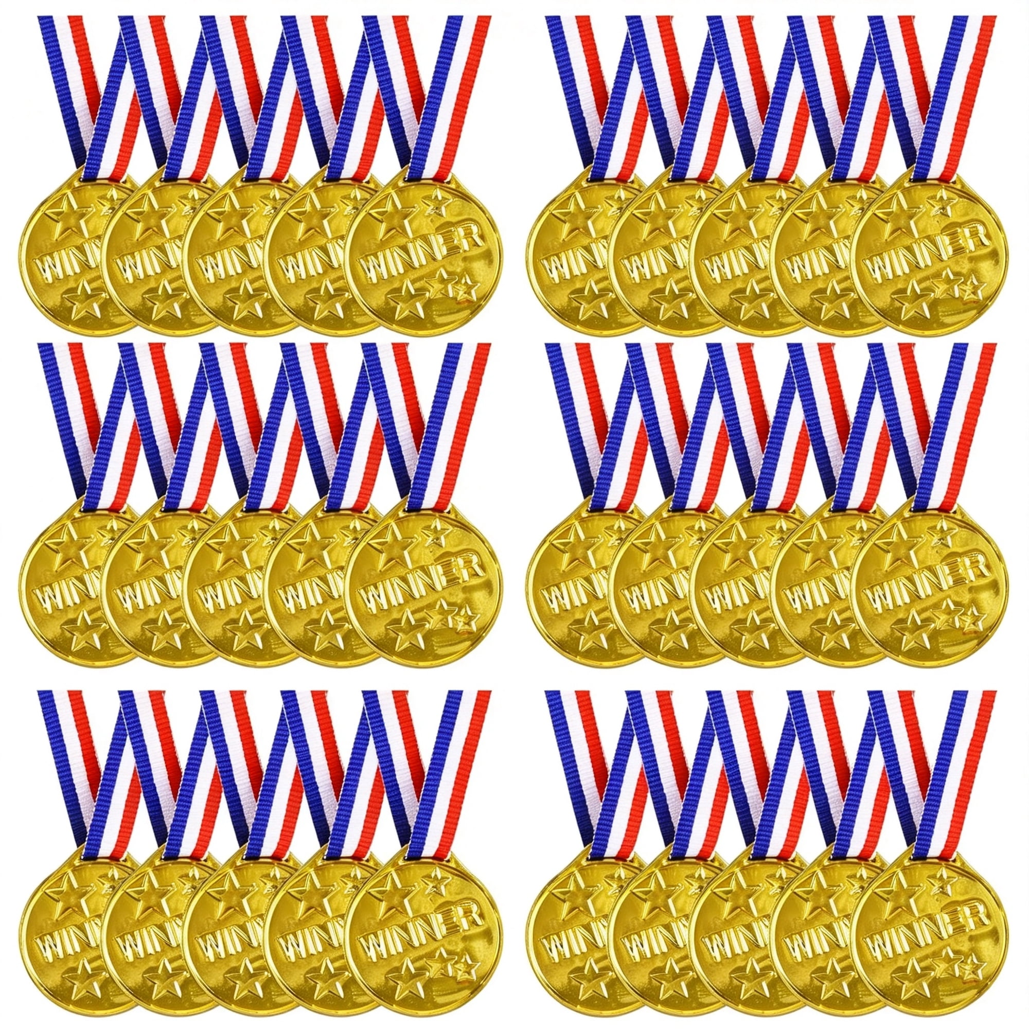 ZHZFKQ 30Pcs Gold Medals,Plastic Medals Winner Award Medals for Sports,Games Competitions,Party Favors and Decorations Medals