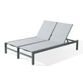 thumbnail image 3 of Iwicker Patio Sling Double Chaise Lounge Outdoor Aluminum Adjustable Back Lounge Recliner Chair Daybed for Outside, Gray, 3 of 7