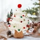 thumbnail image 5 of Árbol de Navidad simulado tejido a mano, maceta de madera, adornos tejidos con bolas de colores y bolas rojas para coche, hogar, oficina o aula. Dos colores., 5 of 7