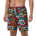 thumbnail image 2 of Uemuo Geometry Pattern Mens Swim Trunks Quick Dry Board Shorts with Mesh Lining, Stretch Beach Shorts Quick Dry No-Chafing Board Shorts-XX-Large, 2 of 9