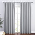 thumbnail image 2 of Cortinas para Ventana Cortina Opaca Cortina Térmica Doble con Pestañas Cortinas para Ventana Tejido De Poliéster Sólido para El Hogar Dormitorio, Gris Plata, 140 x 200 cm, 2 of 7