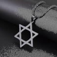 thumbnail image 3 of Colgante de estrella de David de Mogan de moda, cadena de aleación de alta calidad judía israelí, collar de estrella de David para hombres, joyería Kb--A7685-Oro-Código de producto 57009 A9215-Plata, 3 of 5