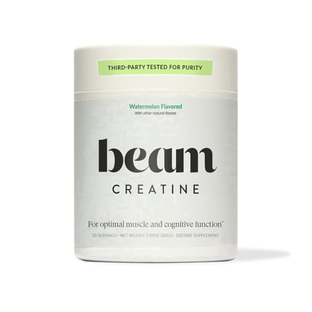 Beam Creatine Powder – Micronized, Third Party Tested Monohydrate for Strength & Recovery, Watermelon