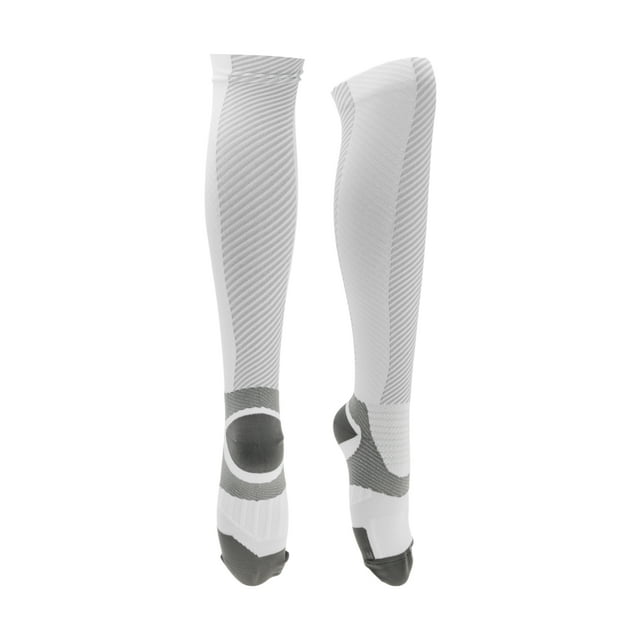 Calcetines de ciclismo Unique Bargains, anti-fricción, para exteriores, color blanco, talla L, neutros y universales, 1 par, diseño de bloques de color