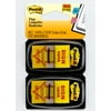 Post-it® Message Flags, "Sign Here", Yellow, 1 in. Wide, 50/Dispenser, 2 Dispensers/Pack