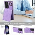 thumbnail image 6 of ELEHOLD Magnetic Wallet Case for Samsung Galaxy S22 Plus, Built-in 360°Rotation Ring Stand,Slim Shockproof with Card Slot Retro PU Leather, Hybrid Rugged Drop Protective Cover, purple, 6 of 8