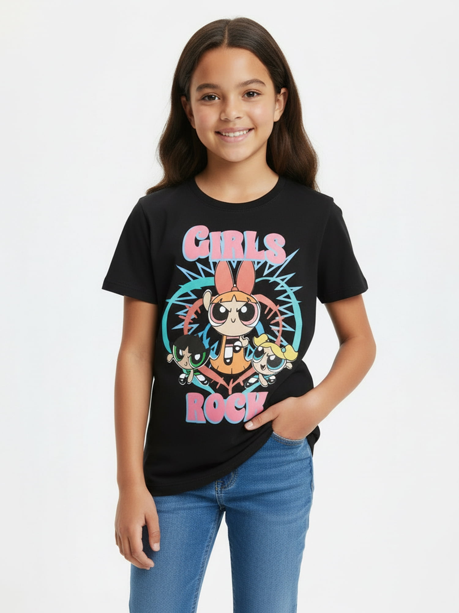 The Powerpuff Girls Girls Short Sleeve Graphic T-Shirt, Sizes 4-16