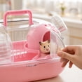 thumbnail image 4 of Portable Hamster Travel Cage, Small Pet Carrier with Handle, Transparent Carry Habitat for Dwarf Hamsters and Gerbils(Pink), 4 of 6