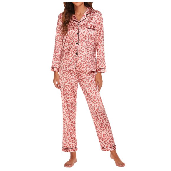 GDREDA Bridal Party Pajama Set Two Piece Stretch Color Ding Homestay Pajama Lady Women Pajama Sets pyjamas Pink,L