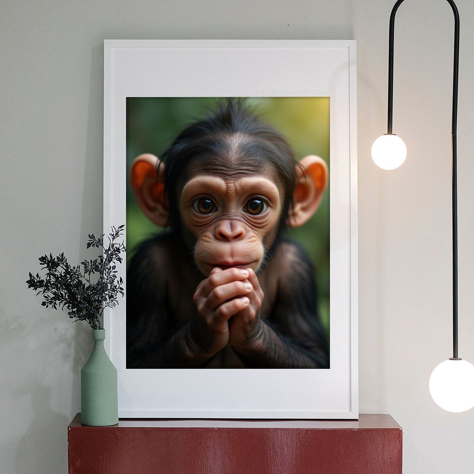 Diamond Art Kit for Adults, Young Chimpanzee Close Up Diamond Painting for Adults Beginners, 5D DIY Diamond Art Painting Kits, Colorful Diamond Painting Craft for Home Decor 12x16