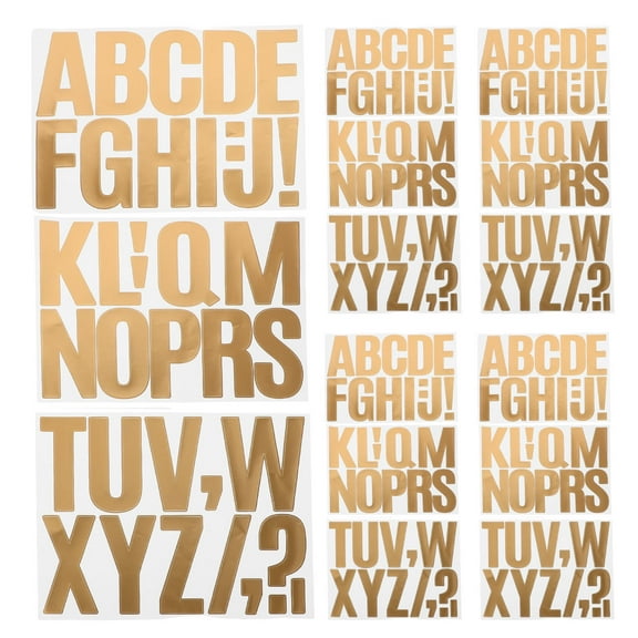 TABLZONE Golden Peel and Stick Letters for Art and Craft Projects, 5 Sets, Easy to Use with Optimal Visibility