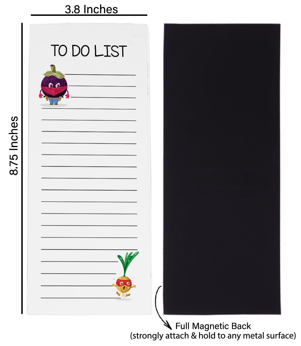 Inkdotpot Pack of 3 Magnetic Fridge To-Do List Notepads- Magnetic Memo Pads For Refrigerator-(50 Sheets Each)-9T