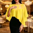thumbnail image 2 of jiaxiM Sheer Shawl Women Chiffon Capelet Batwing Sleeves Elegant Evening Wedding Shawl Wrap Sheer Mesh Asymmetric Hem Formal Cover Up, 2 of 5