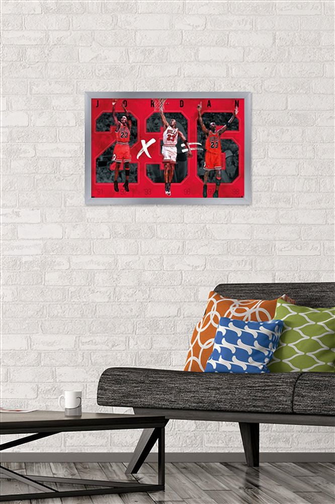 Michael Jordan - Six Wall Poster, 14.725" x 22.375", Framed