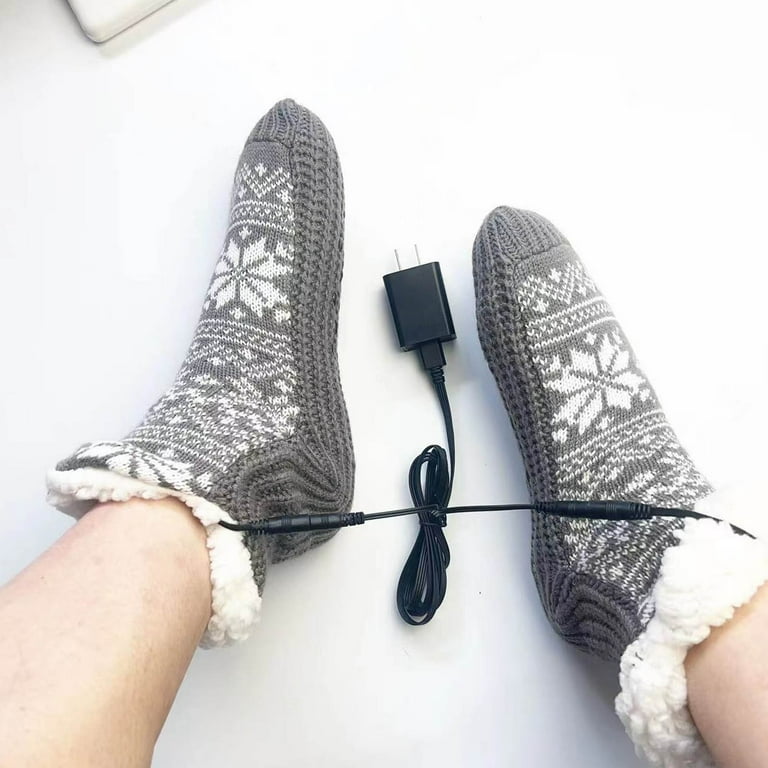 Nsxcdh Heated Socks USB 4-10hr Warmth 60-65c Double Layer Stretch