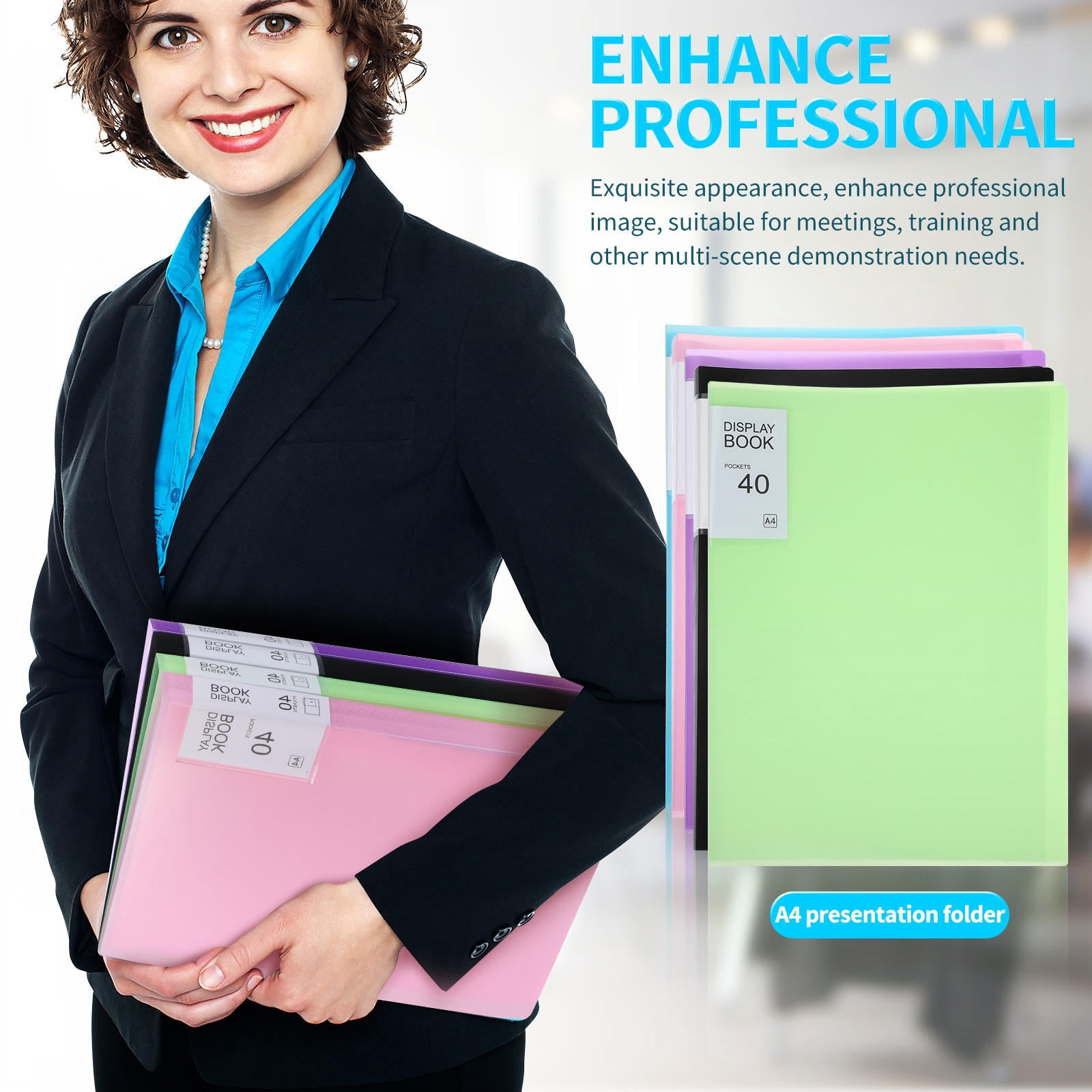 COMPUKAS 5Pcs Presentation Folder with Pocket for Sleek Design in Office Supplies and School Supplies