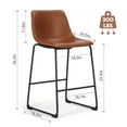thumbnail image 4 of Topcobe Bar Stools , Counter Height Bar Stools with Back, 26 inch Armless Industrial Faux Leather Barstools with Metal Legs and Footrest, Dining Chairs for Home Island, Brown, 4 of 8
