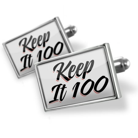 Cufflinks Vintage Lettering Keep It 100 - NEONBLOND