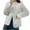 White, variant on Jinhomg Fall Thin Coat for Women Lightweight Comfy Button Down Puffer Jacket Plus Size Casual Solid Long Sleeve Outerwear with Pockets Summer Saving Khaki M