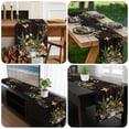 thumbnail image 6 of Green Frog Table Runner 36 Inches Long, Butterfly Plant Flowers Mushroom Coffee Brown Kitchen Coffee Dining Table Decoration for Home Party Birthday Wedding Home Decor 13x36 Inches, 6 of 8