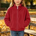 thumbnail image 3 of Posijego Kids Girls Boys Fleece Jackets Full Zip Casual Coats Spring Fall Sherpa Outerwear for Toddler, 3 of 9