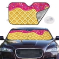 thumbnail image 2 of Kdxio Red Ice Cream Print Windshield Sun Shade,UV Rays and Sun Heat Protection,Sunshade for Car Windshield,Car Shade Front Windshield - Medium, 2 of 6