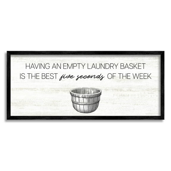 Best Five Seconds Laundry Humor Typography Graphic Art Black Framed Art Print Wall Art